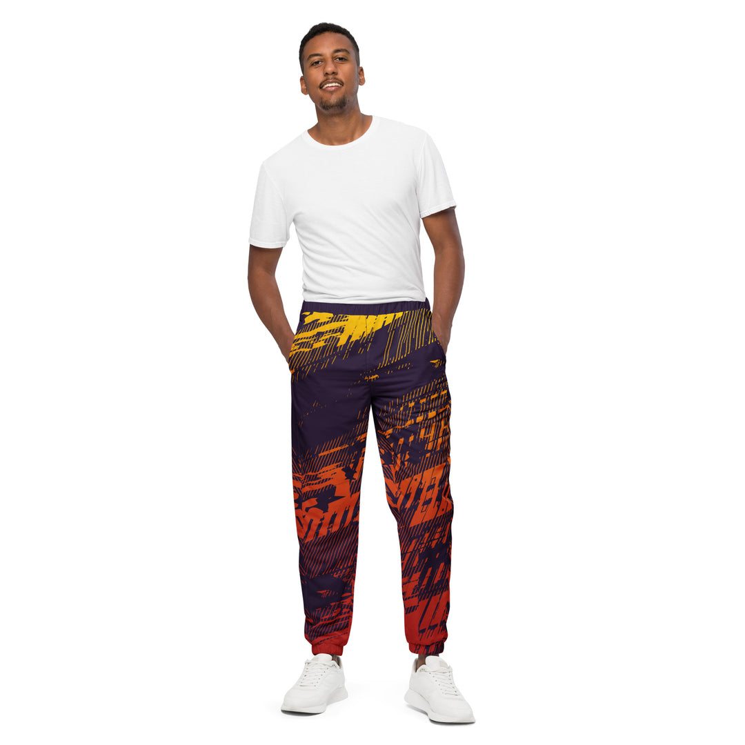 Unisex Track Pants - Purple-Orange Ride