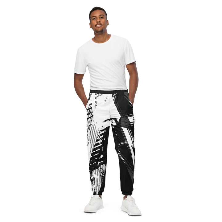 Unisex Track Pants - Black-White Unique