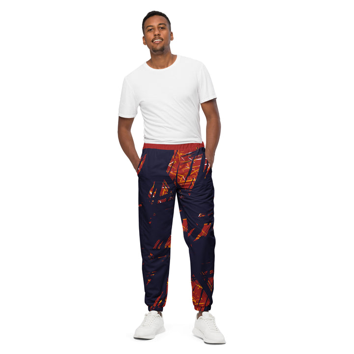 Unisex Track Pants - Blue-Red Hide