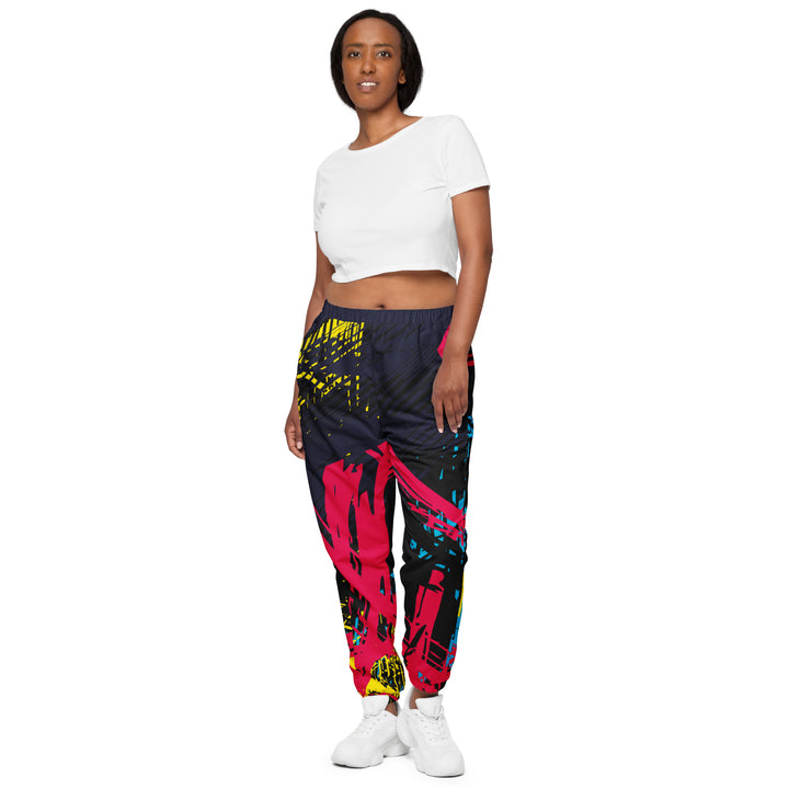 Unisex Track Pants - Grey-Pink Graffiti