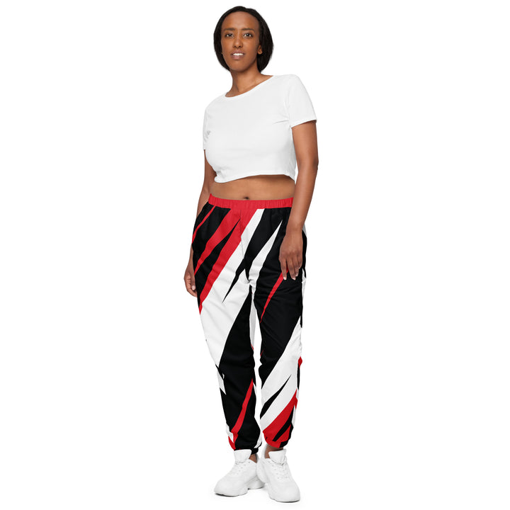 Unisex Track Pants - Black-Red Bolt