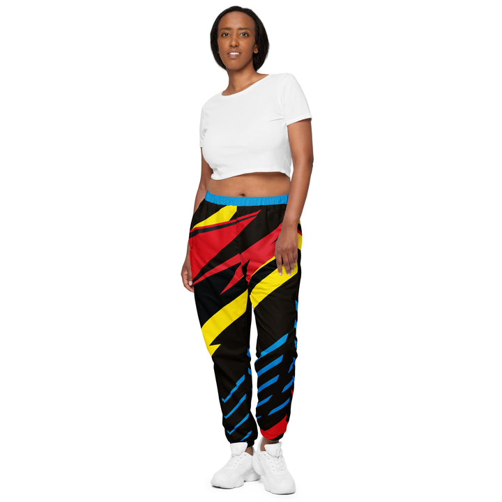 Unisex Track Pants - Black-Blue Super