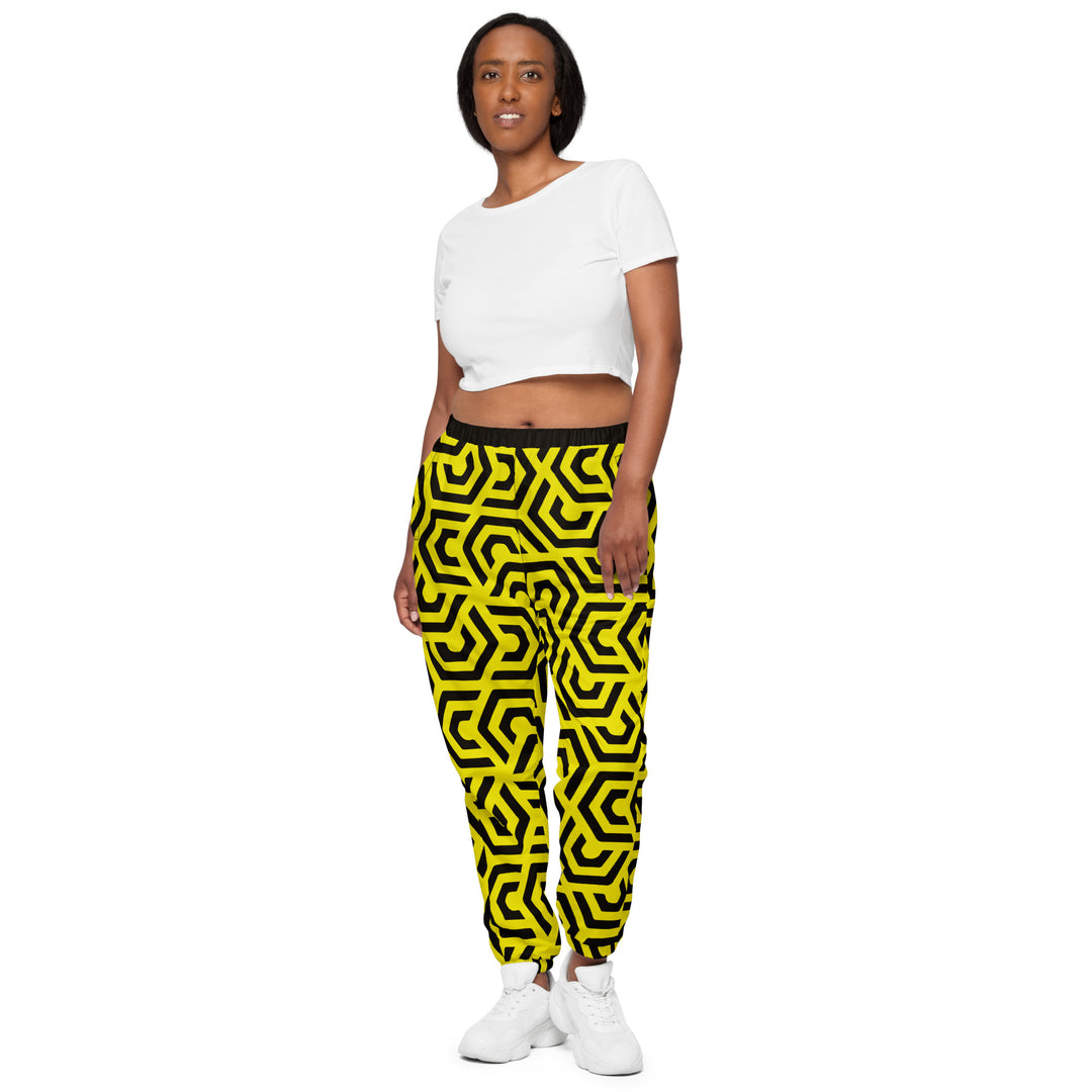 Unisex Track Pants - Yellow-Black Turn