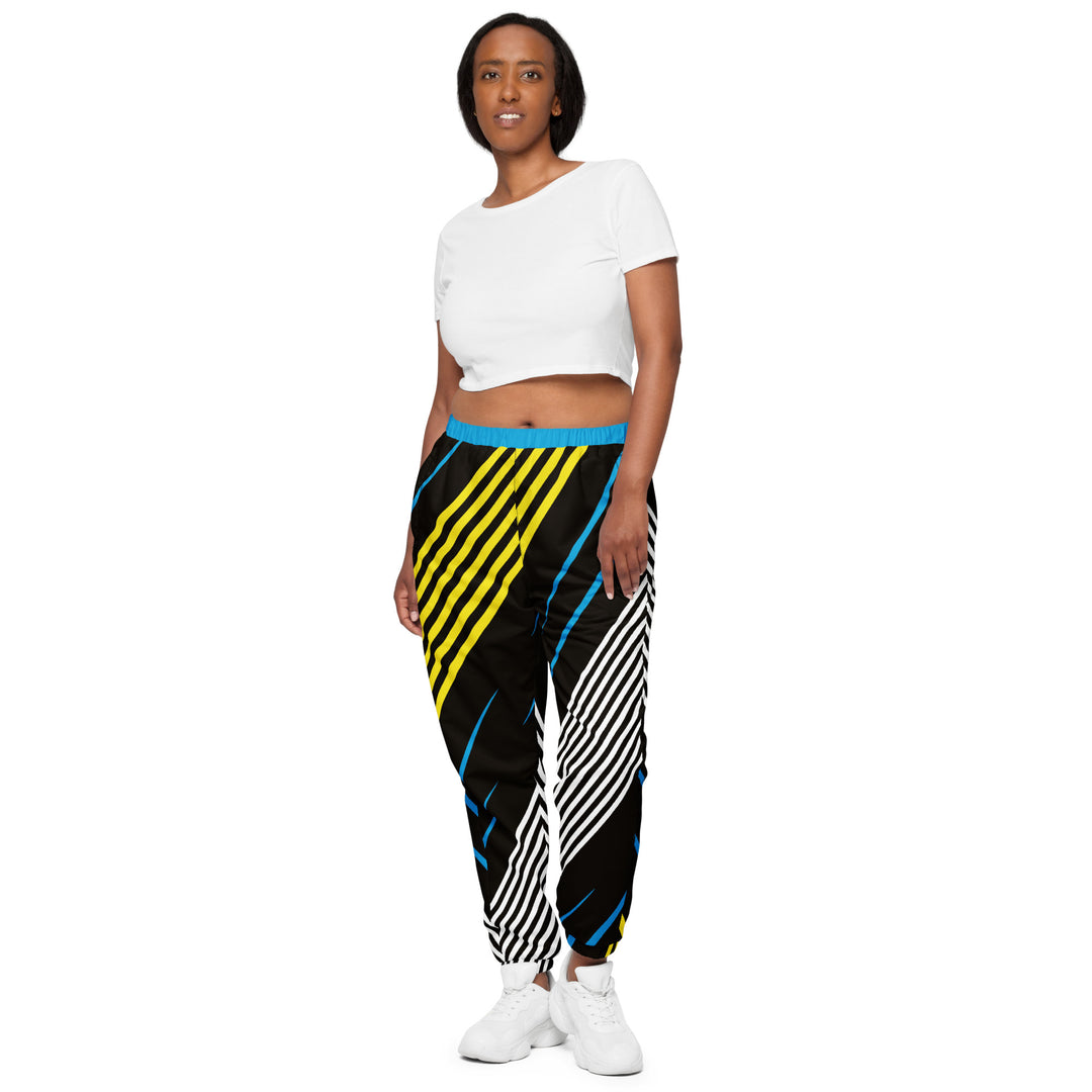 Unisex Track Pants - Black-White Fast