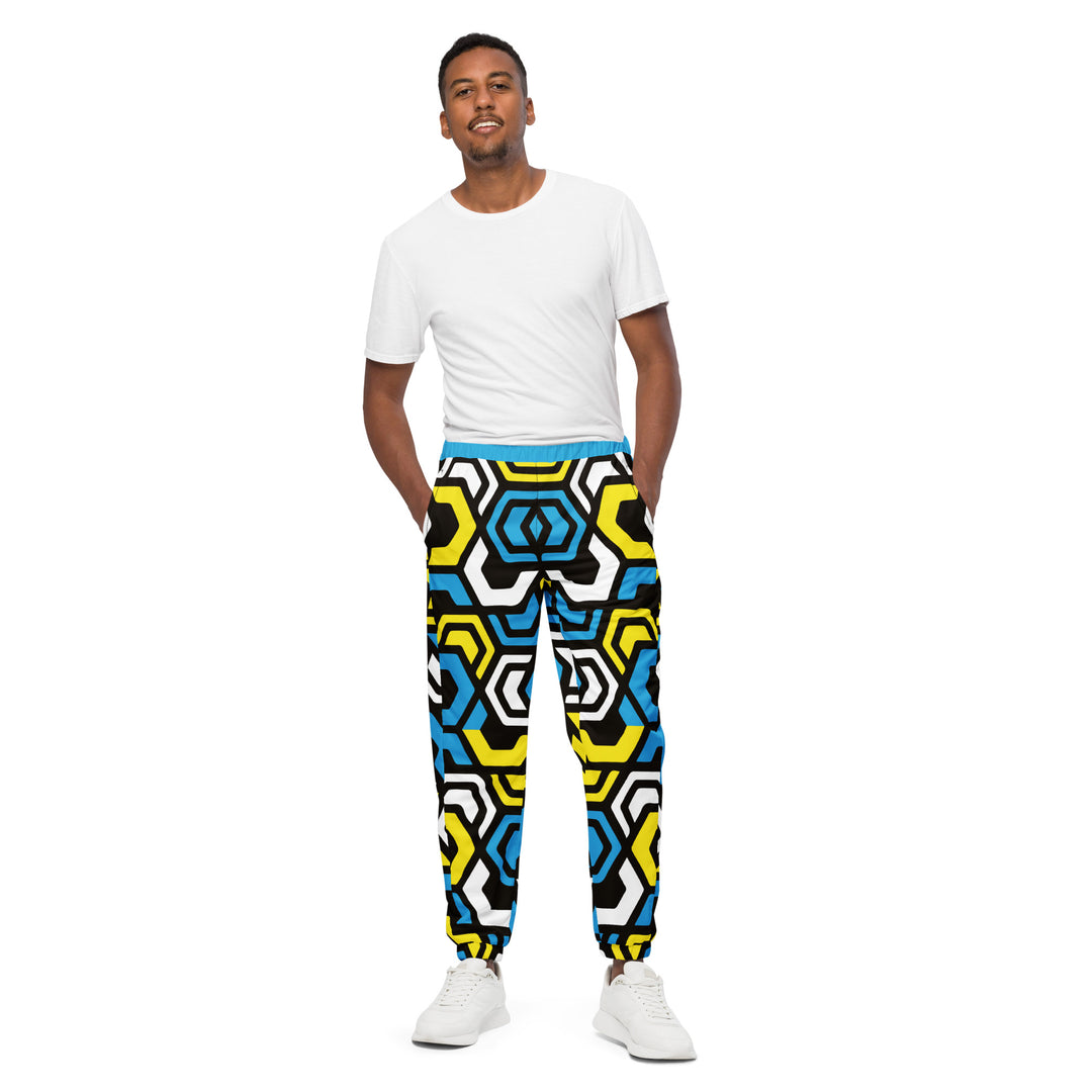 Unisex Track Pants - Blue-Yellow Illusion