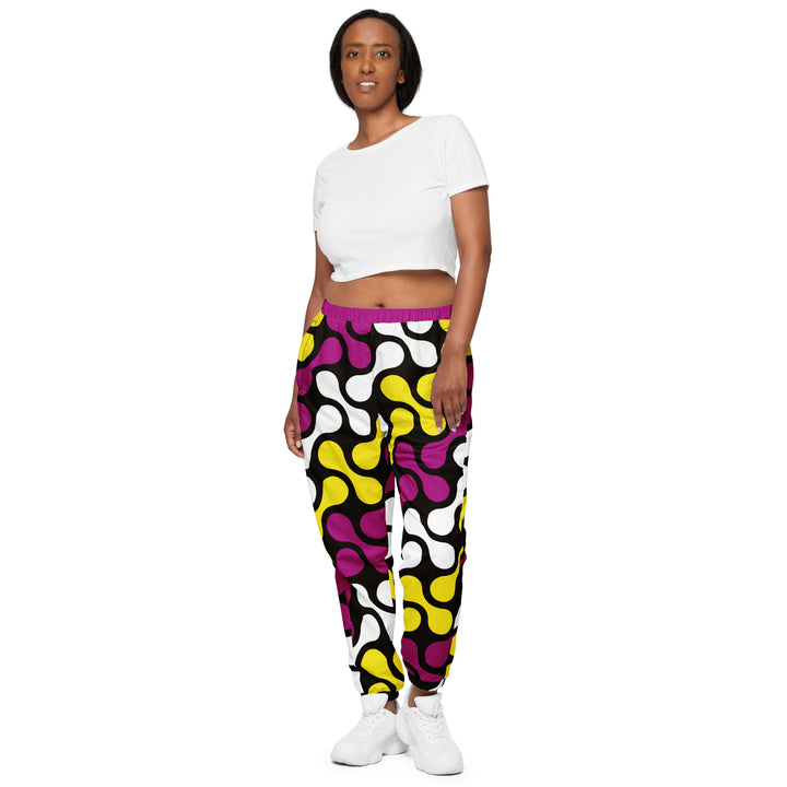 Unisex Track Pants - Black-Purple Illusion