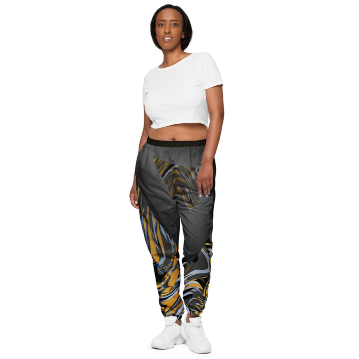 Unisex Track Pants - Beige-Black Triangle