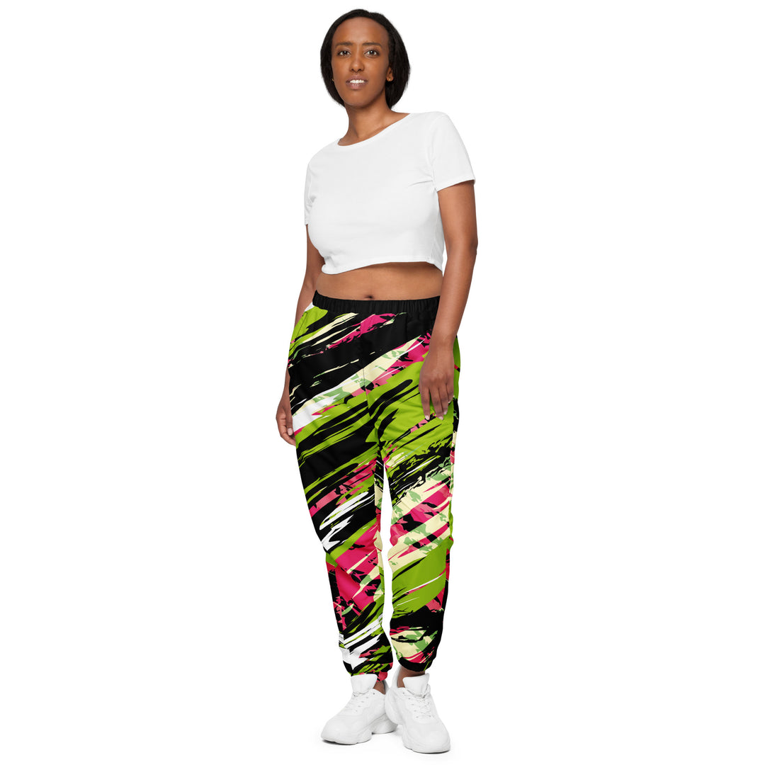 Unisex Track Pants - Black-Green Drive