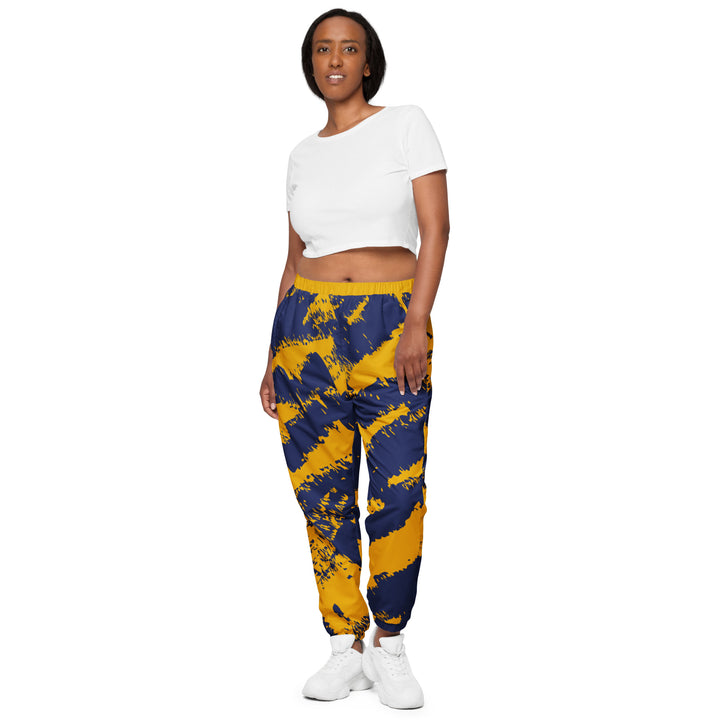 Unisex Track Pants - Purple-Yellow Brush