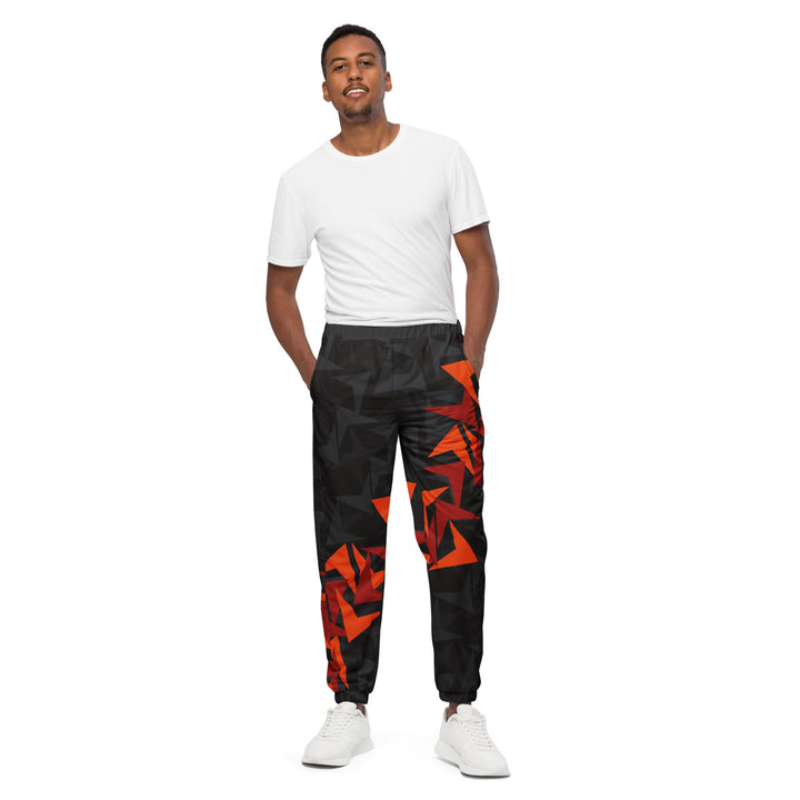 Unisex Track Pants - Black-Red Strike