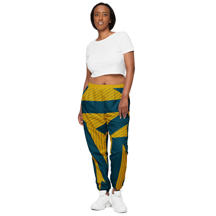 Unisex Track Pants - Blue-Yellow Triangle