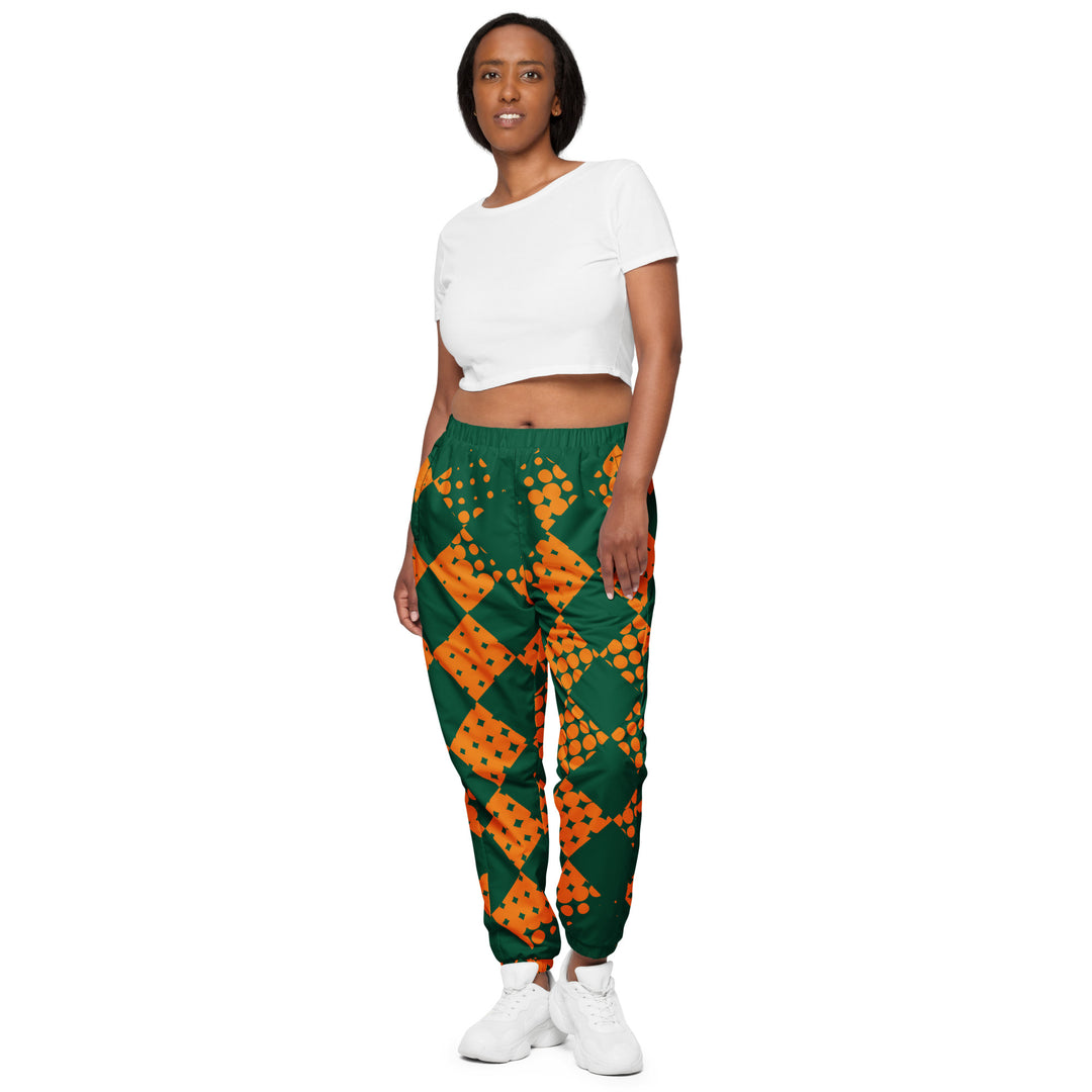 Unisex Track Pants - Green-Orange Card