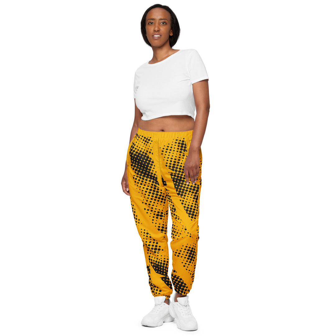Unisex Track Pants - Yellow-Black Haltfone