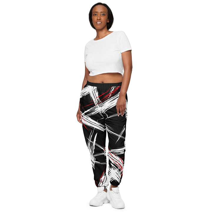 Unisex Track Pants - Black-White Chaos