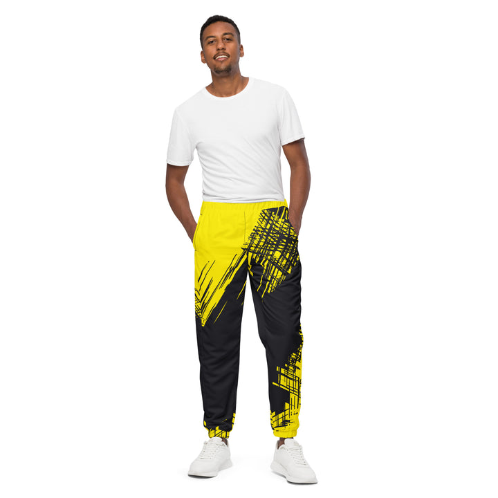 Unisex Track Pants - Black-Yellow Race