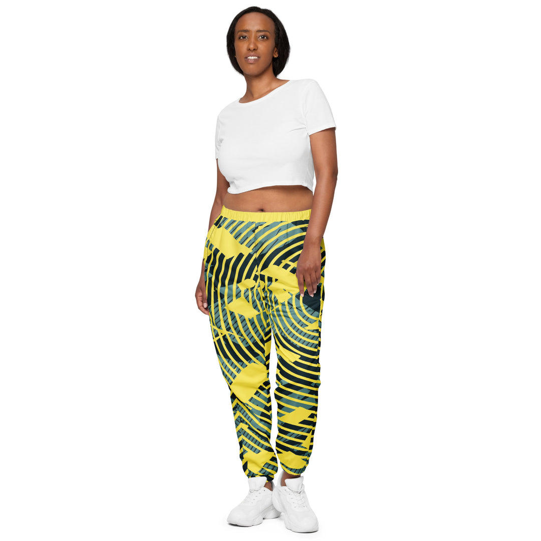 Unisex Track Pants - Yellow-Green Circle