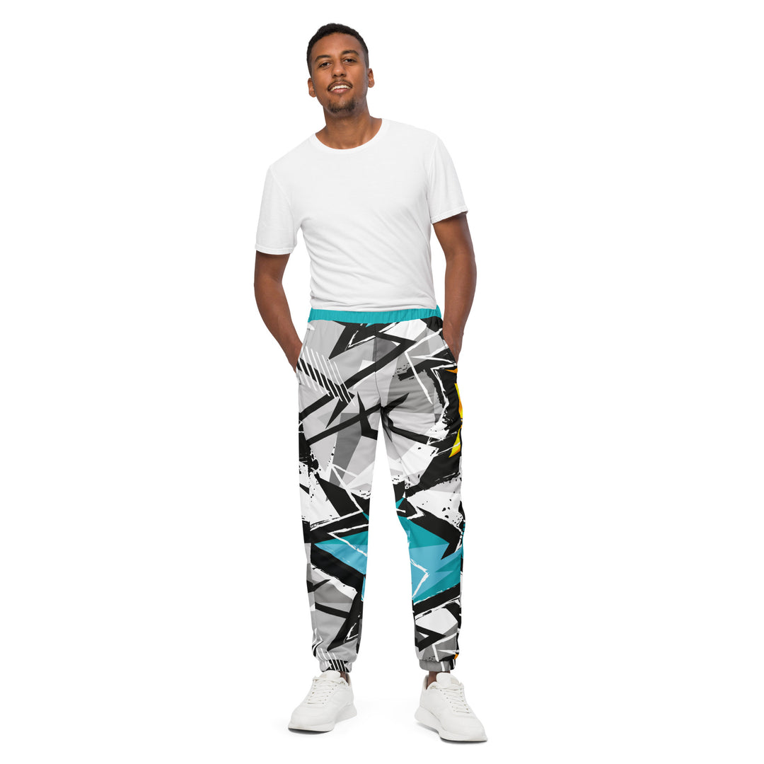 Unisex Track Pants - Turquoise-Grey Comic