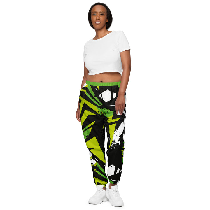 Unisex Track Pants - Black-Green Break