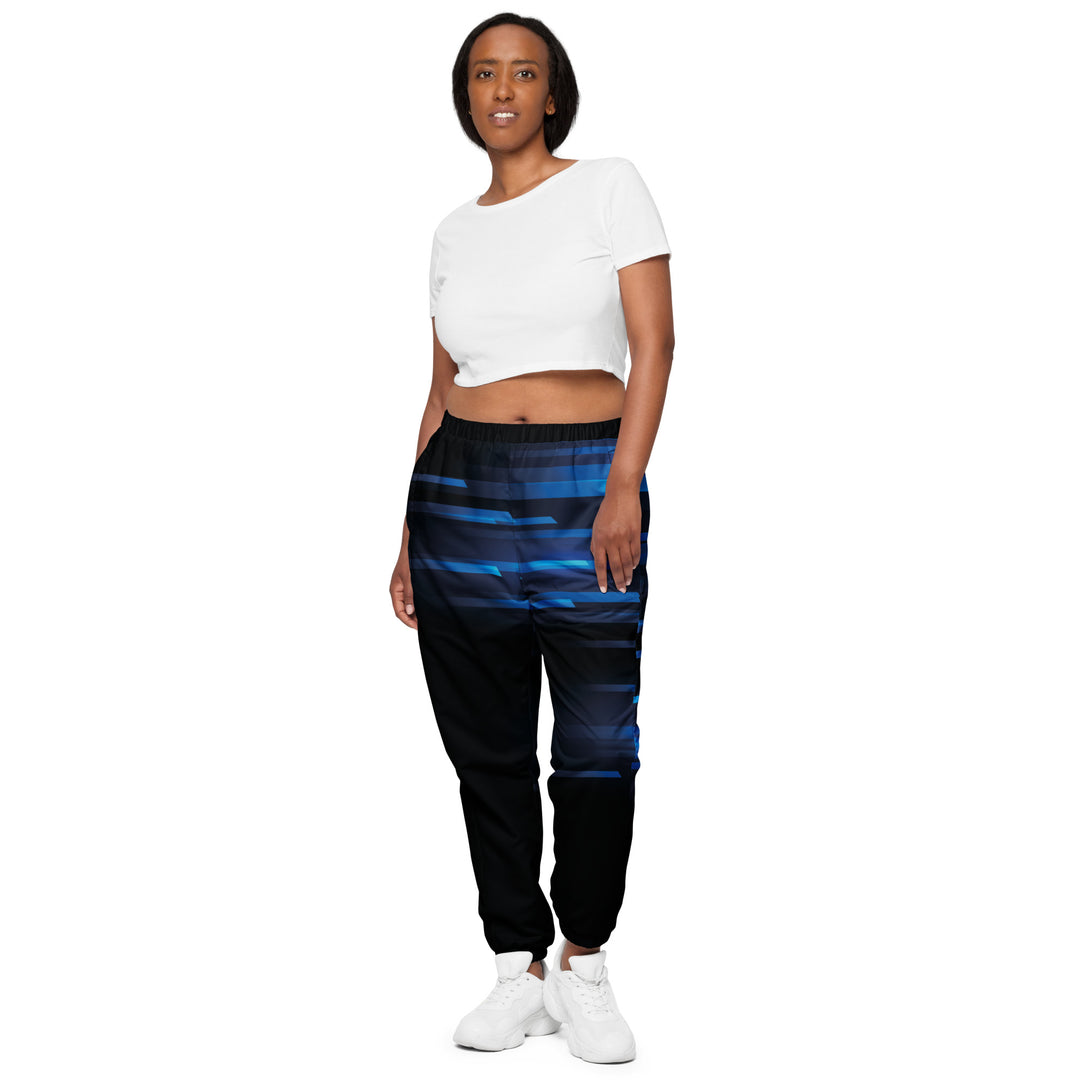 Unisex Track Pants - Black-Blue Speed