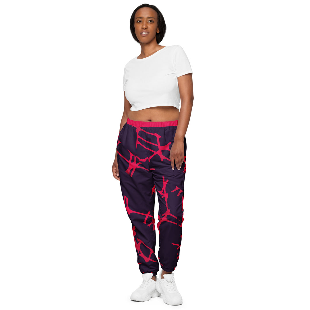 Unisex Track Pants - Purple-Red Wire