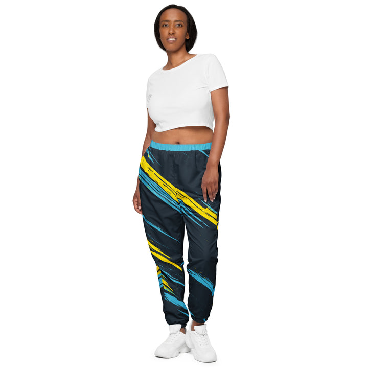 Unisex Track Pants - Yellow-Blue Rain