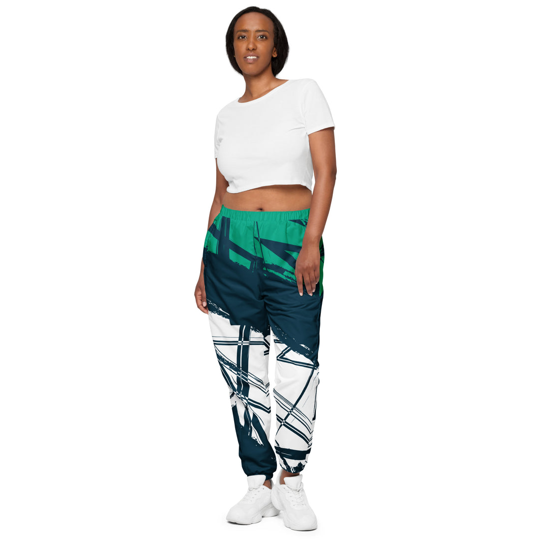 Unisex Track Pants - Blue-White Lock