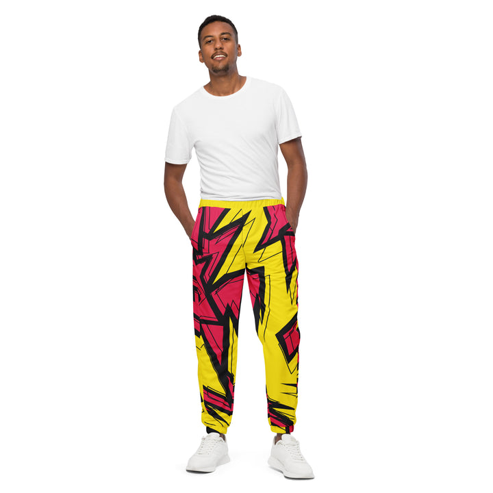 Unisex Track Pants - Pink-Yellow Graffiti