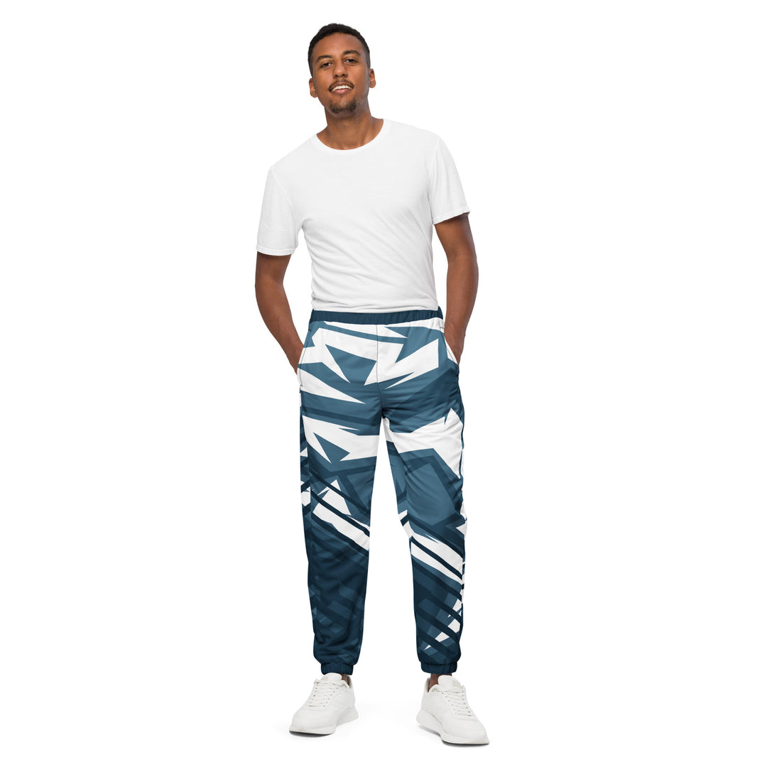 Unisex Track Pants - Blue-White Sharp