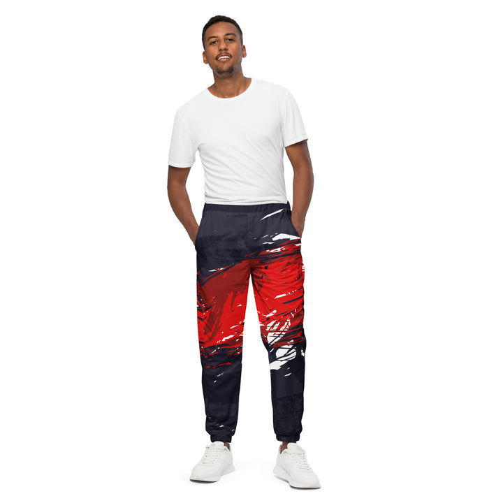 Unisex Track Pants - Black-Red Ace