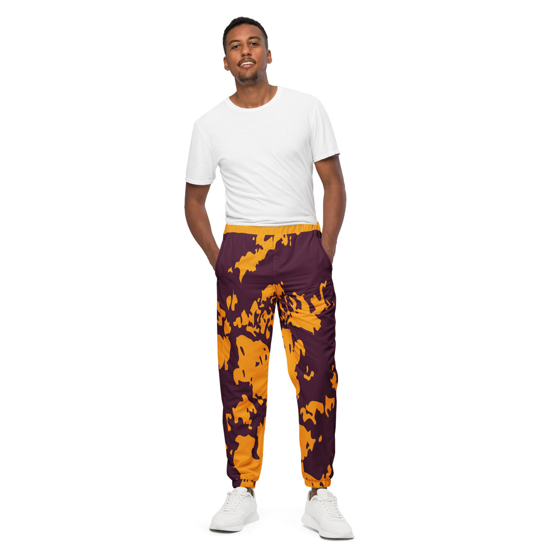 Unisex Track Pants - Brown-Orange Marks