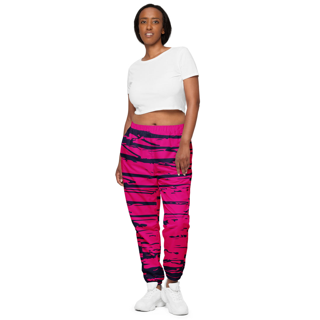 Unisex Track Pants - Pink-Black Layer