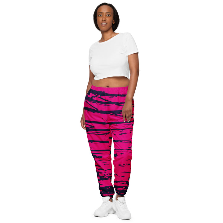 Unisex Track Pants - Pink-Black Layer