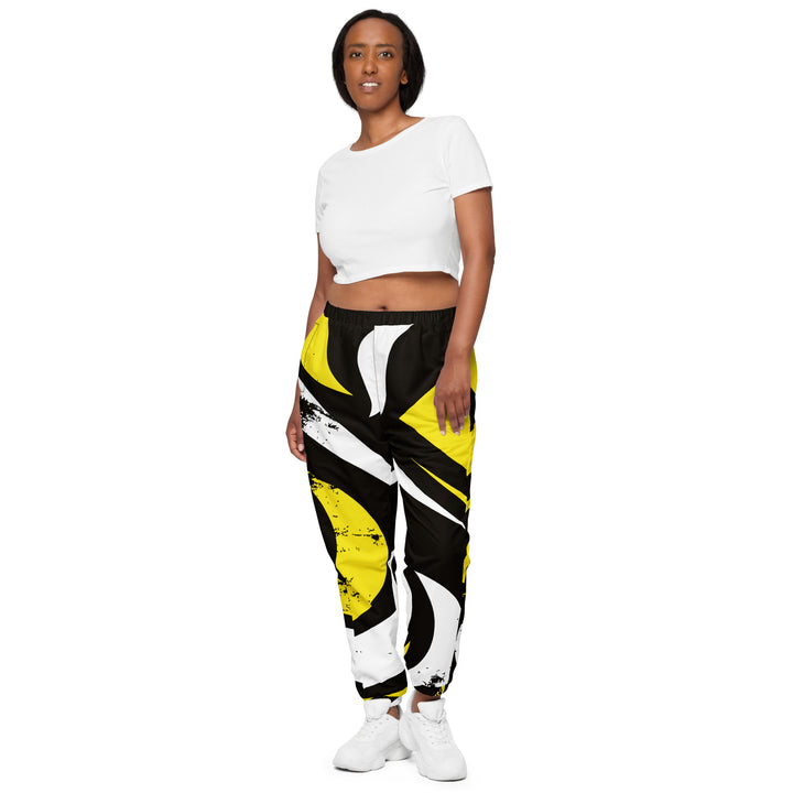 Unisex Track Pants - Black-Yellow Street