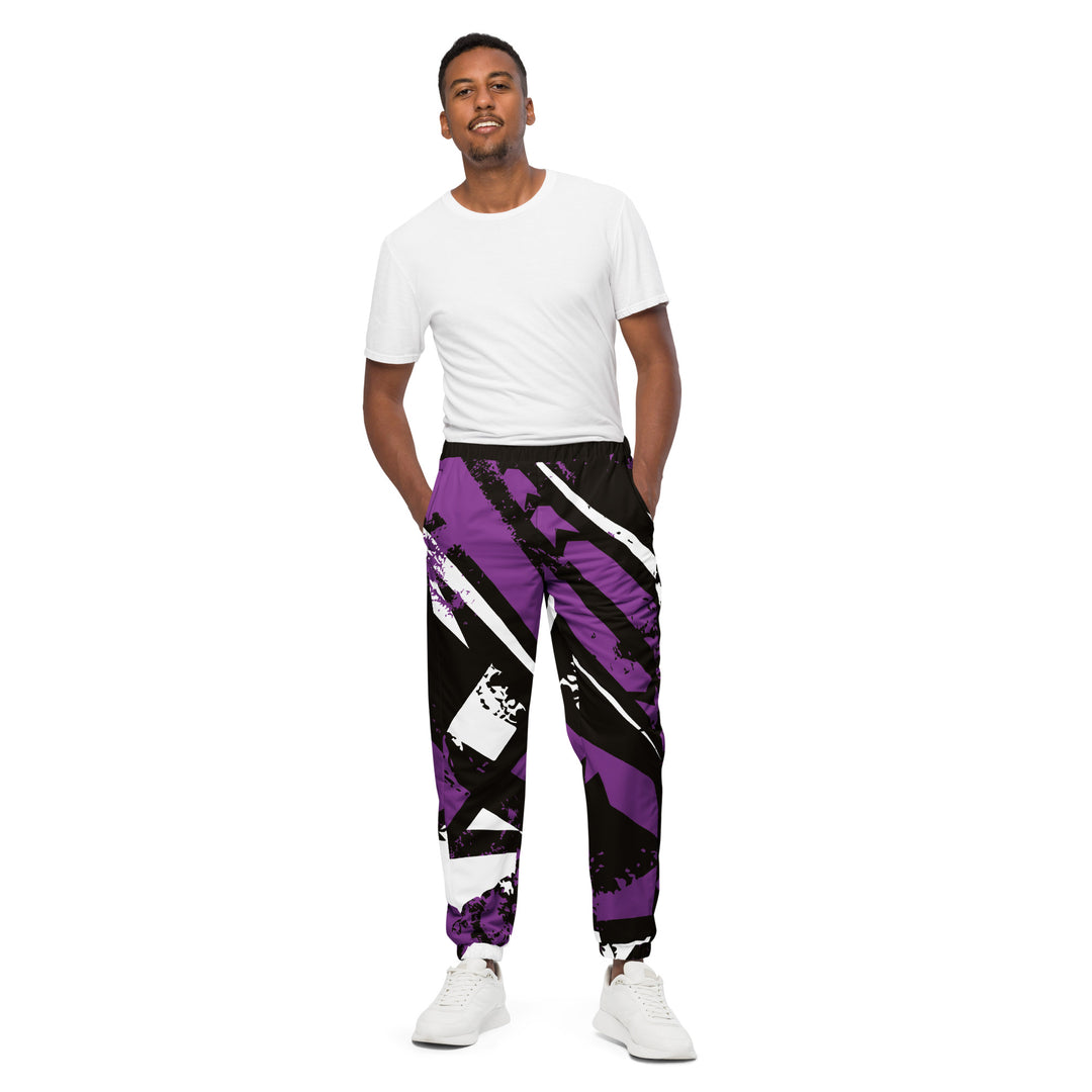 Unisex Track Pants - Black-Purple Charge