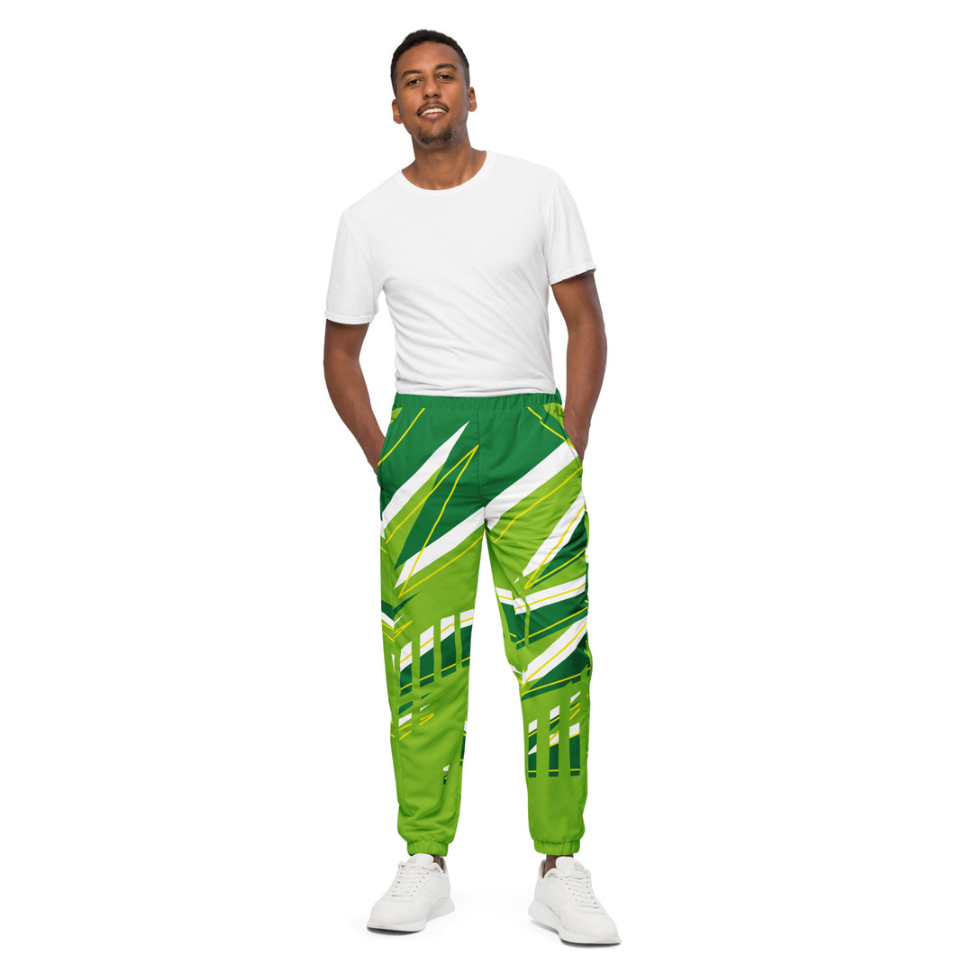 Unisex Track Pants - Green-White Barrier