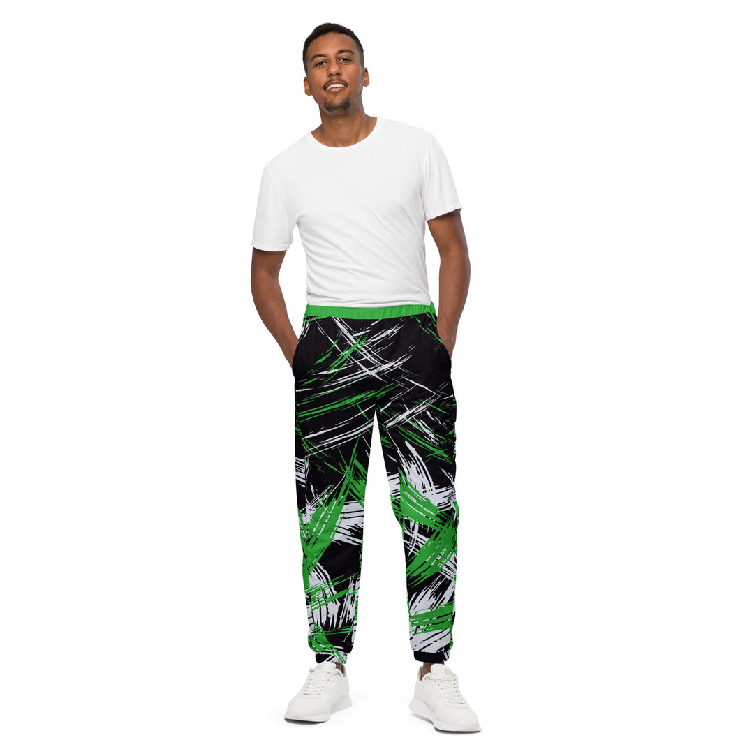 Unisex Track Pants - Black-Green Chaos