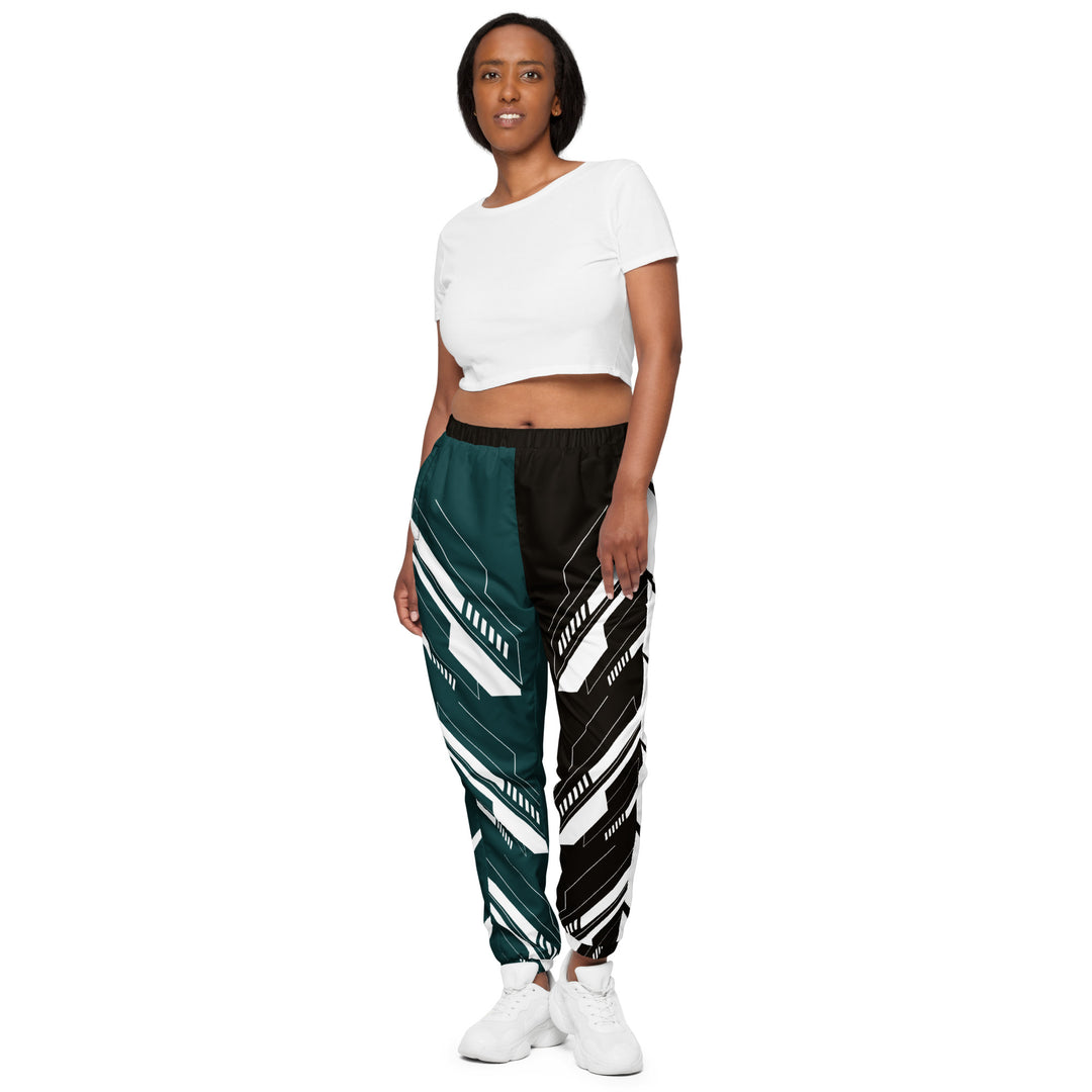 Unisex Track Pants - Black-White Engine