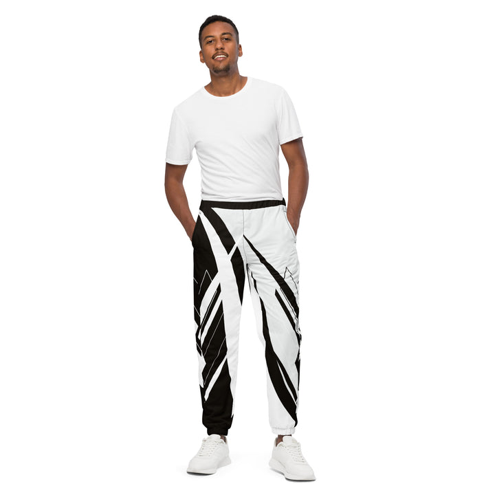 Unisex Track Pants - Black-White Ribbon