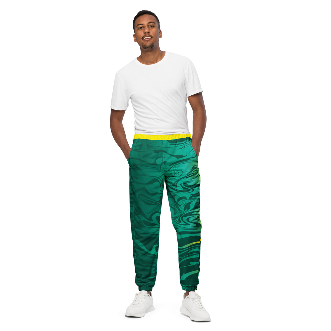 Unisex Track Pants - Green-Yellow Smoke