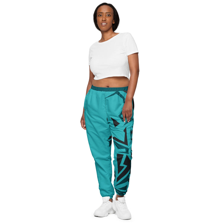 Unisex Track Pants - Turquoise-Grey Edge