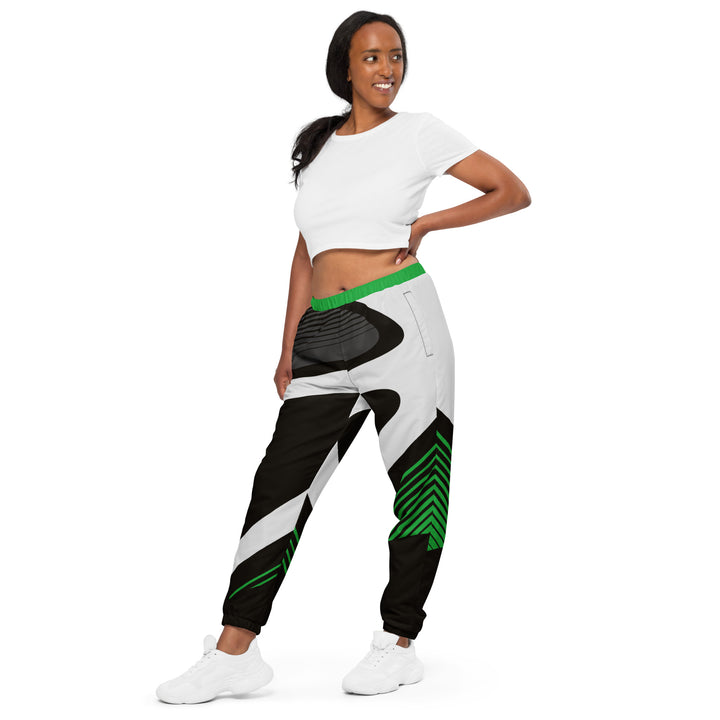 Unisex Track Pants - Black-Green Arc