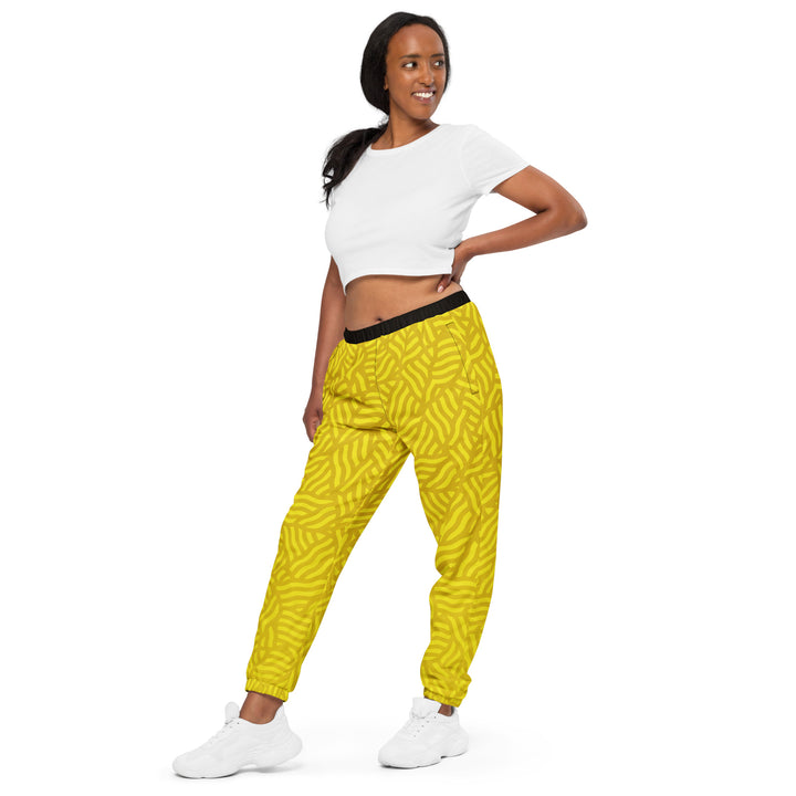 Unisex Track Pants - Yellow-Black Triangle