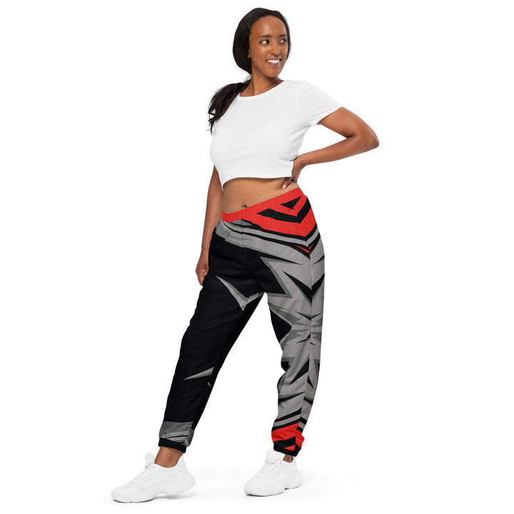 Unisex Track Pants - Black-Red Blast