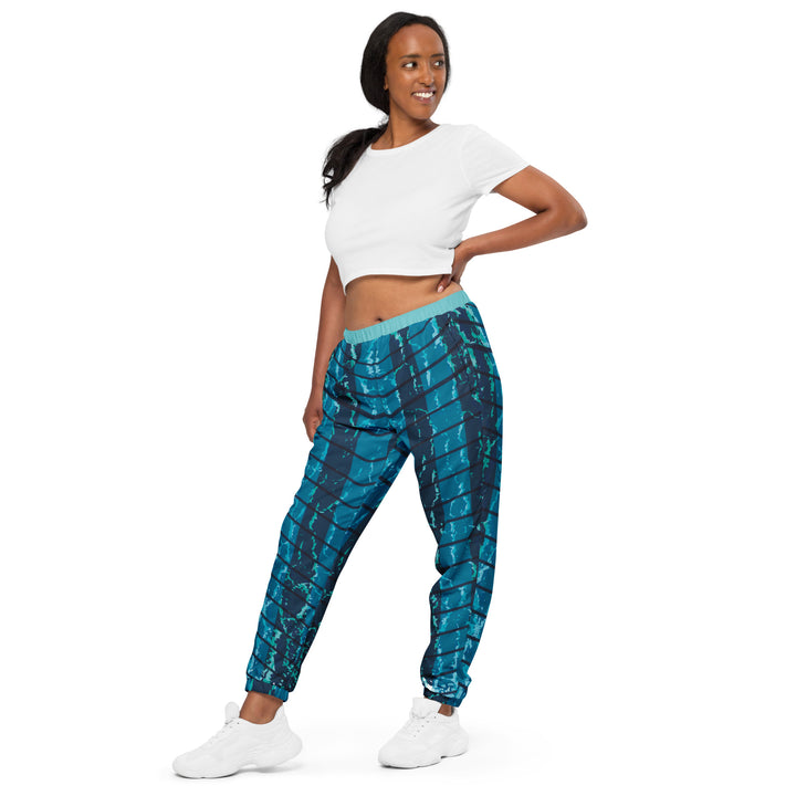 Unisex Track Pants - Turquoise Flux