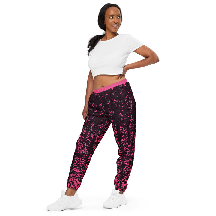 Unisex Track Pants - Pink-Black Stains