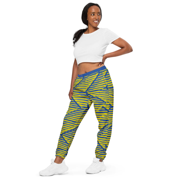 Unisex Track Pants - Yellow-Blue Baron