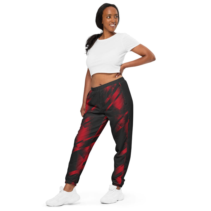 Unisex Track Pants - Black-Red Chase