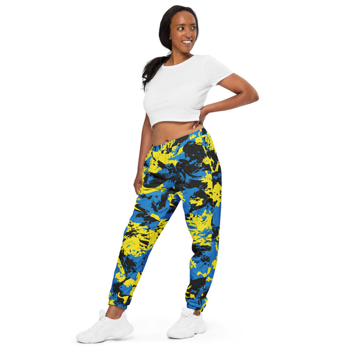 Unisex Track Pants - Blue-Yellow Distraction