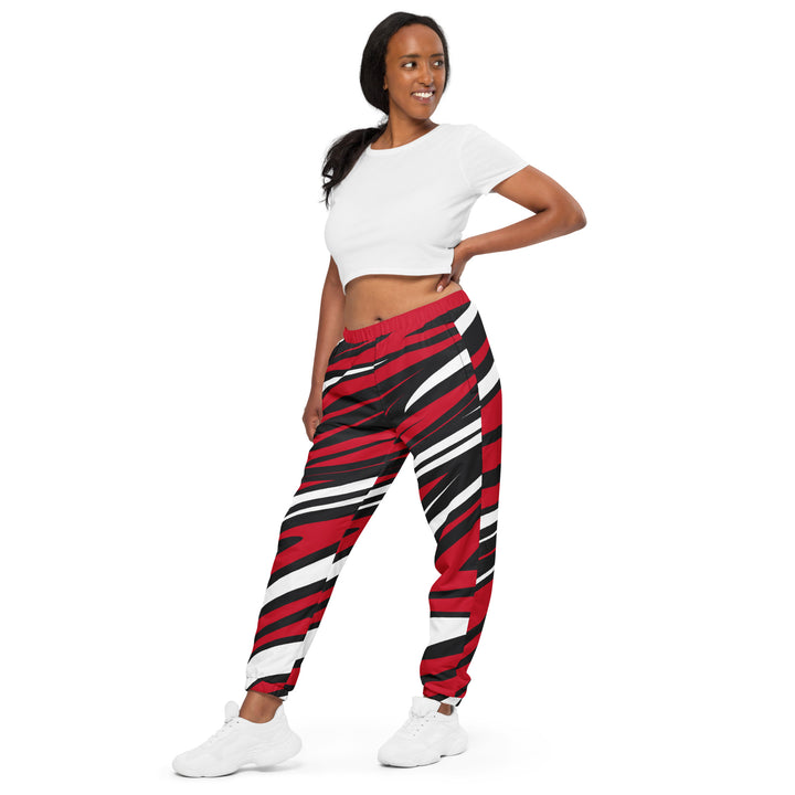 Unisex Track Pants - Black-Red Spine