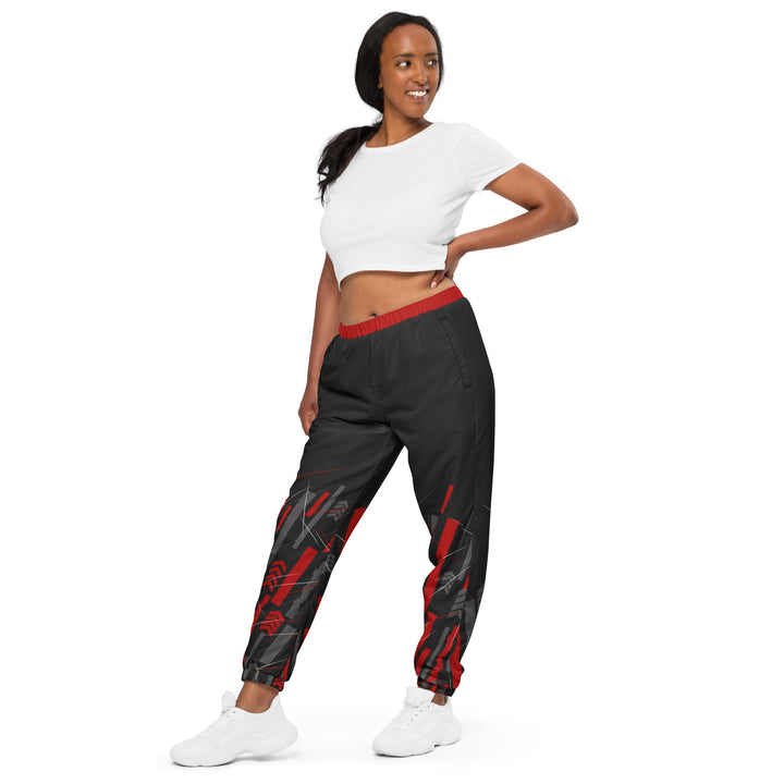 Unisex Track Pants - Black-Red Track